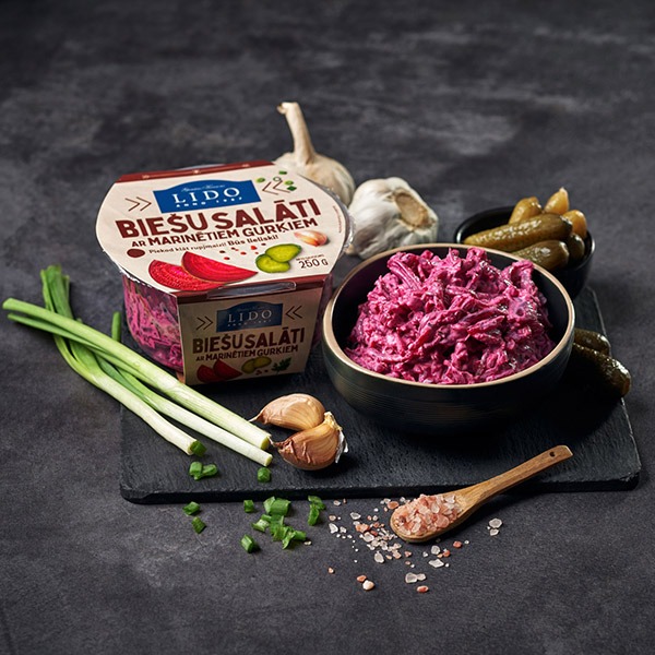 Beetroot salad with pickled gherkins