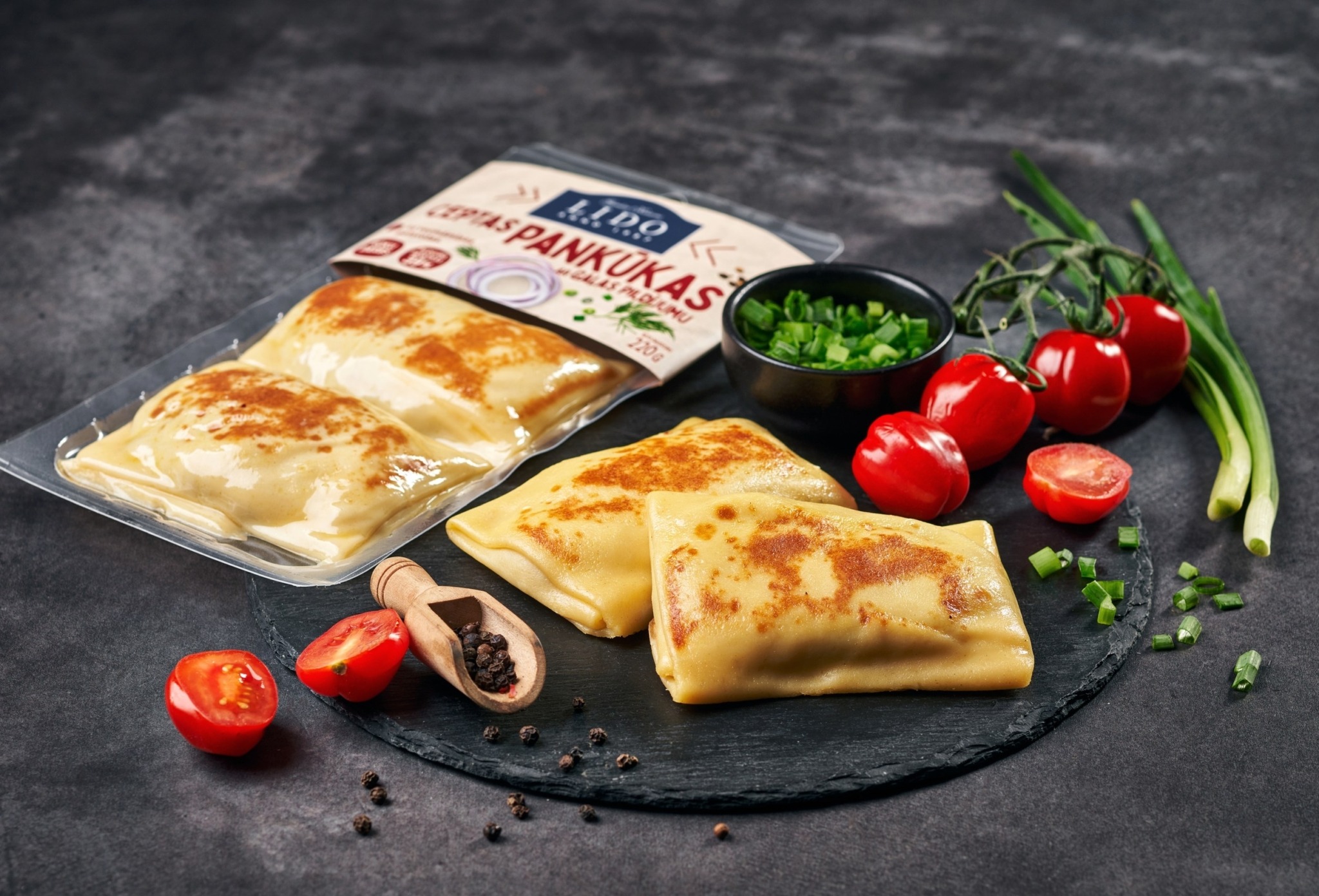 Ceptas pankūkas ar gaļu