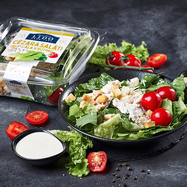 Caesar salad with chicken breast