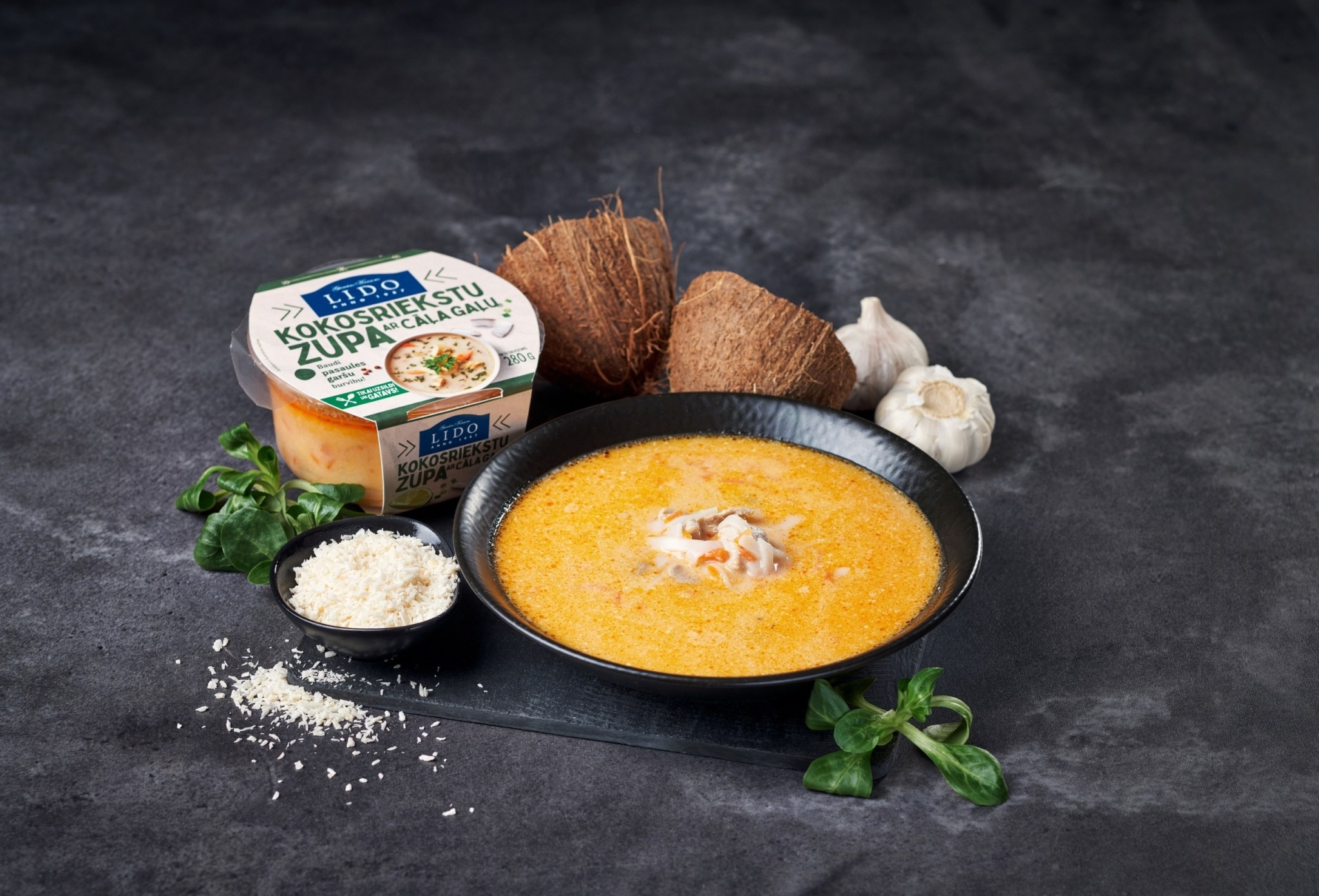 Coconut milk soup with chicken