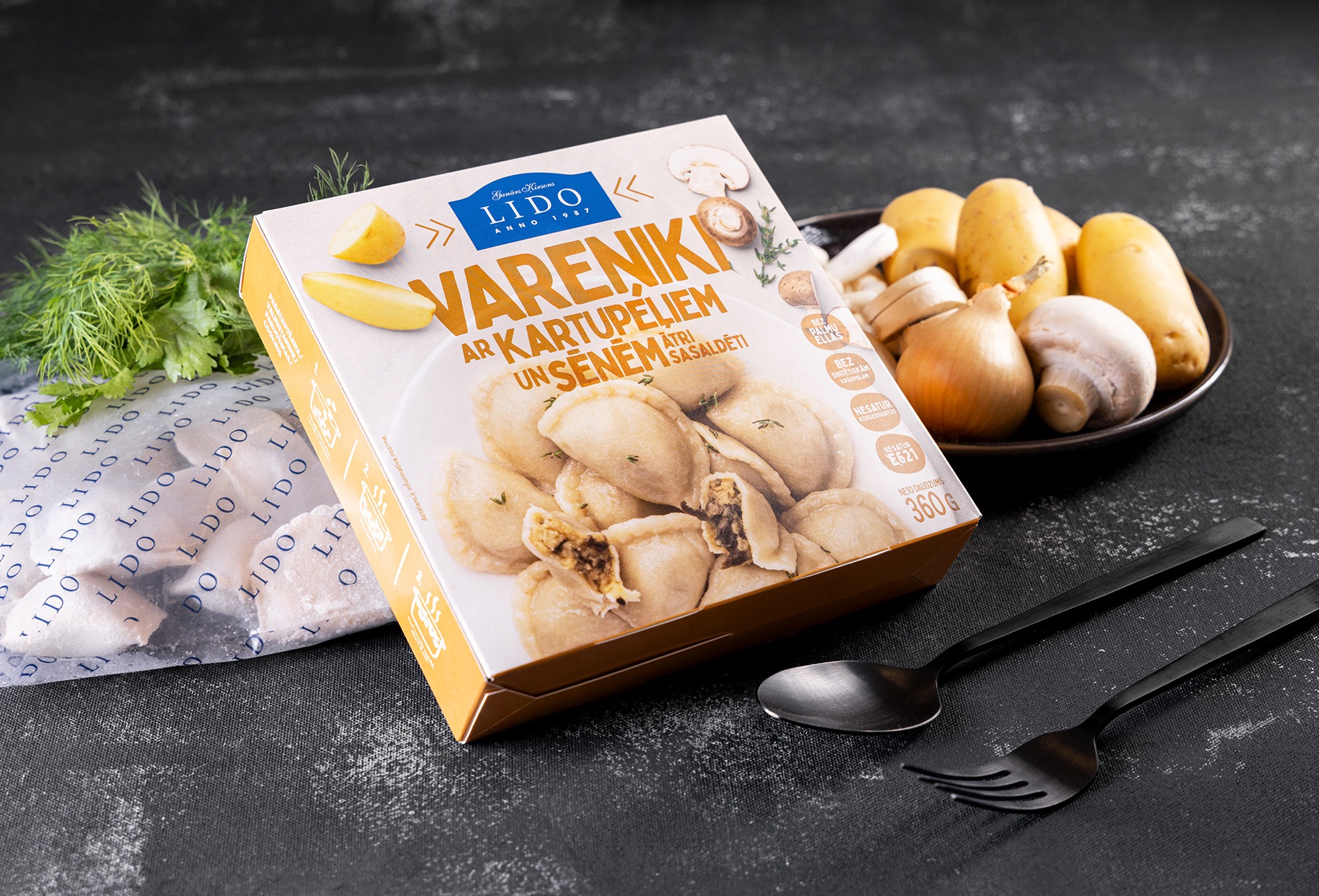 Vareņiki kartupeļu sēņu