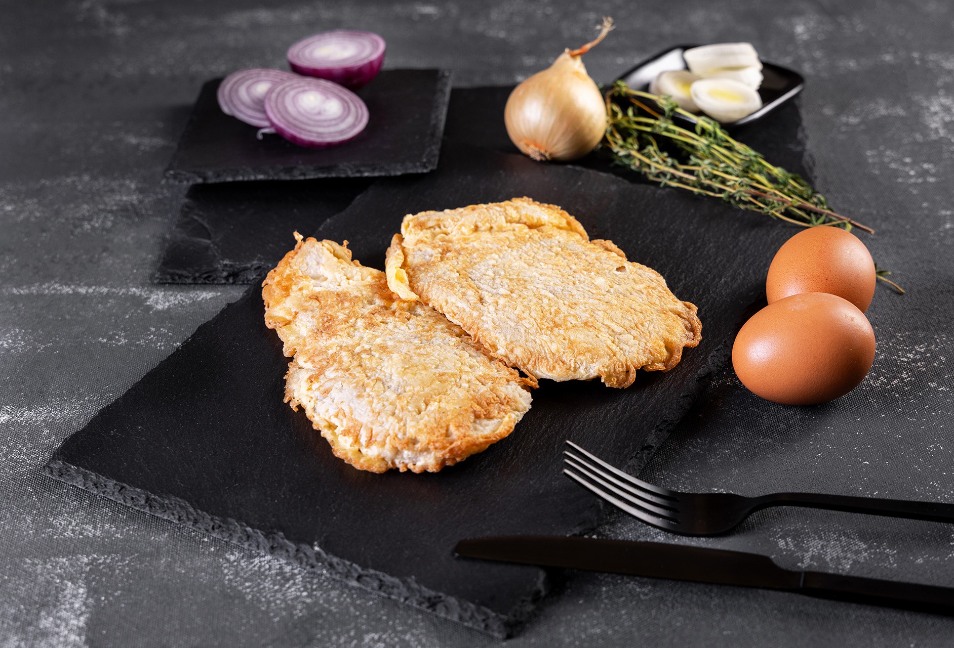 Cooked Chicken meat Schnitzel