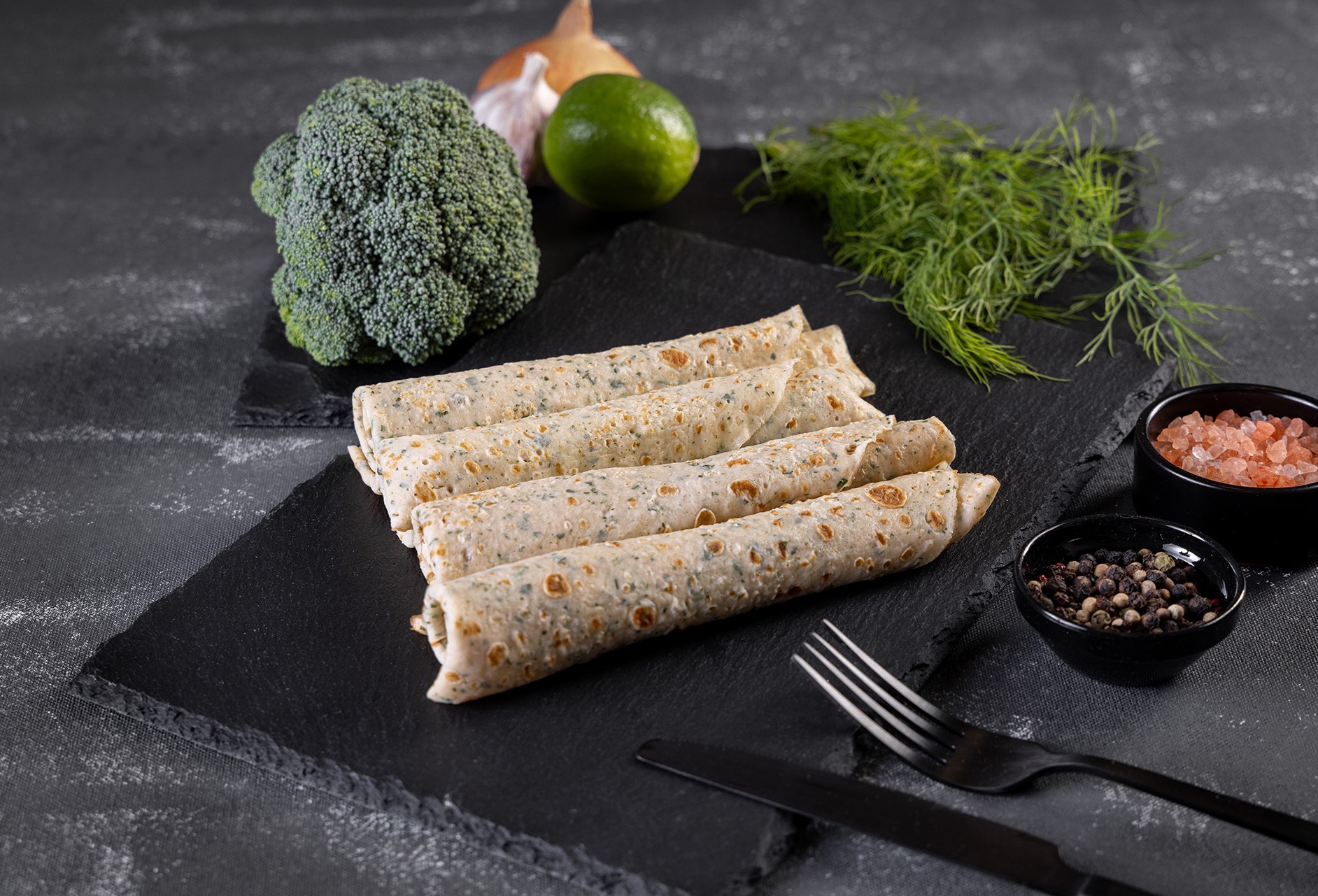 Pancakes with broccoli (Crepes) (4 pcs)